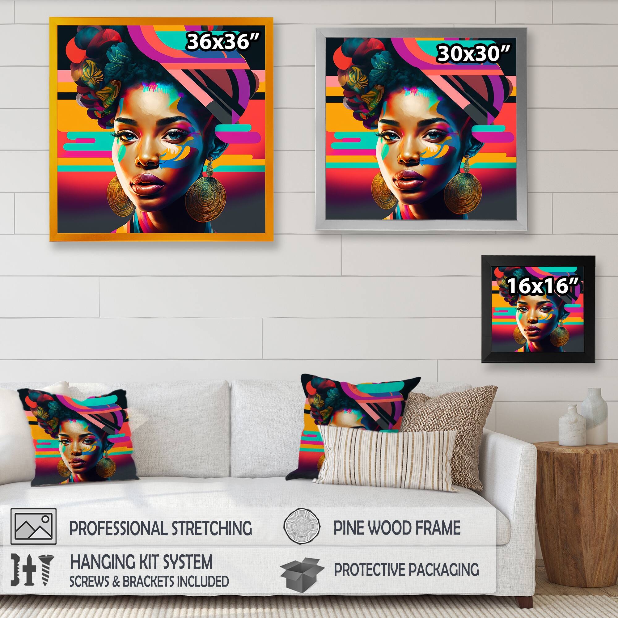Designart "Colorful Hip Hop Street Art II" African American Framed Art Print Bed Bath & Beyond
